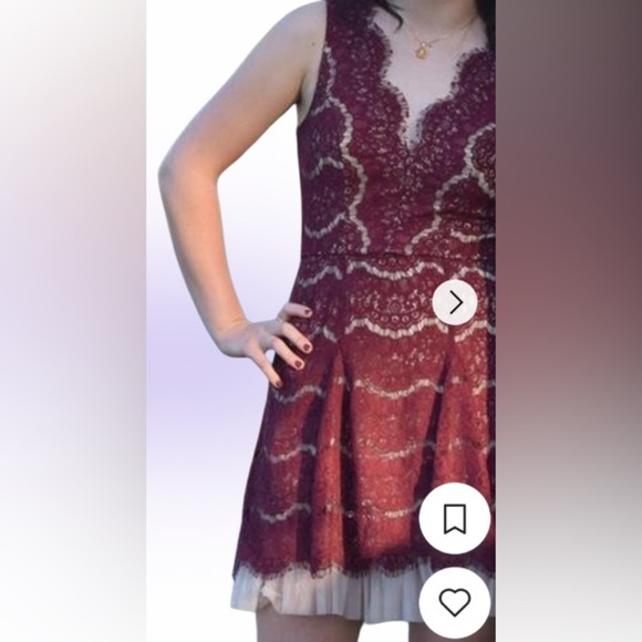 TRIXXI burgundy Lace sleeveless fit and flare dress Sz M - Picture 11 of 12